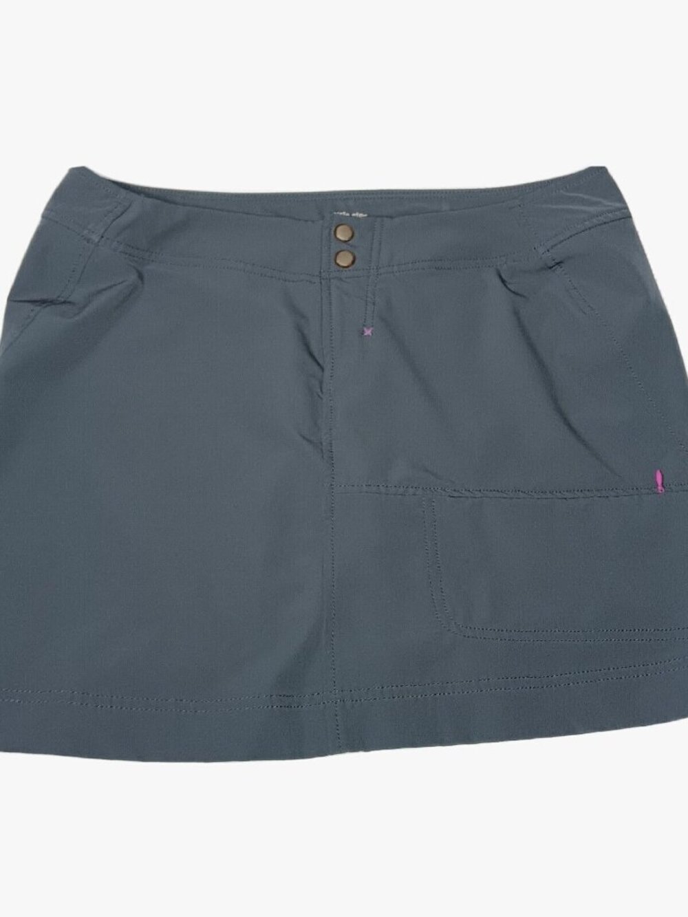 Title Nine Woman Skirt Size 10 Athletic Performance Gray Stretch Short Snap Mini
